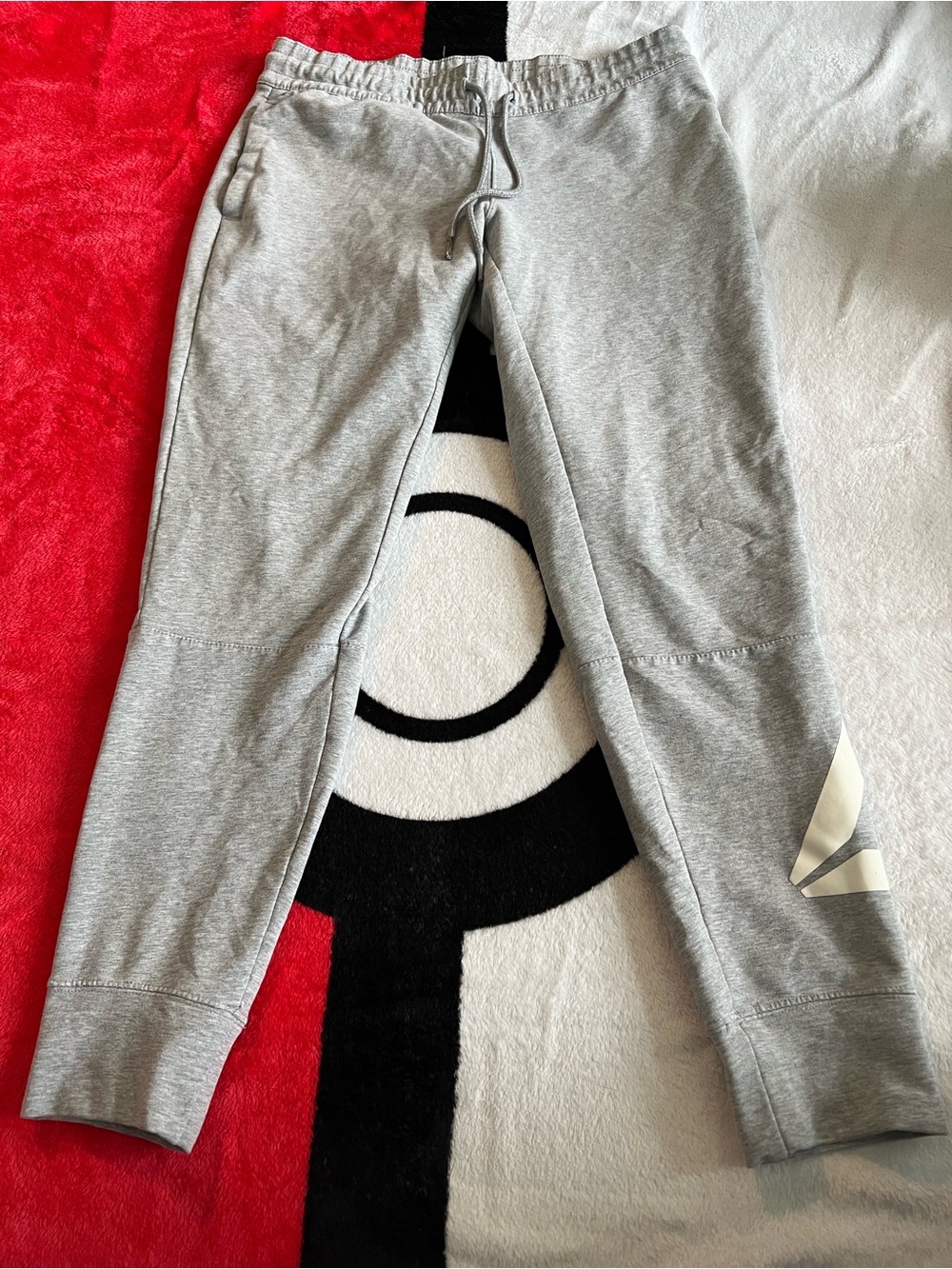 Reebok Light Gray Kids Sweat Joggers with White Logo